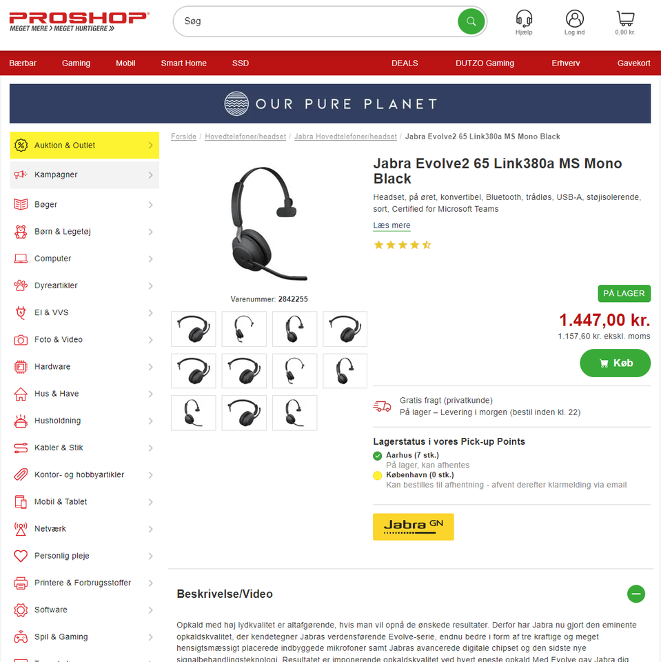 Bluetooth headset, Jabra Evolve2