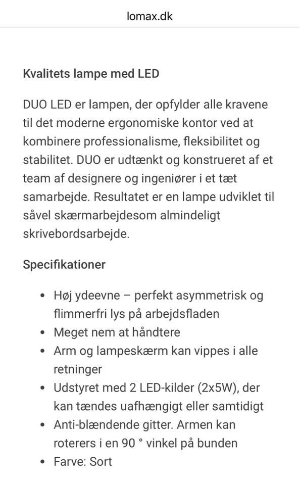 Arbejdslampe DUO