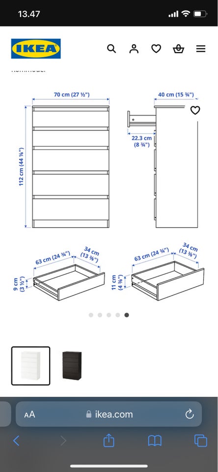 Reol, IKEA, b: 70 d: 40 h: 112