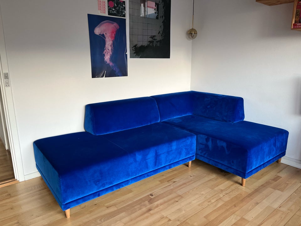 Hjørnesofa velour 4 pers