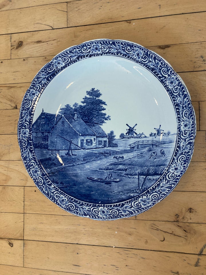 Porcelæn platte med Hollandsk