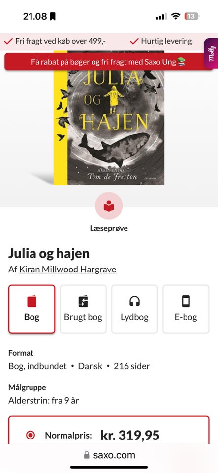 Julia og hajen Kiran millwood