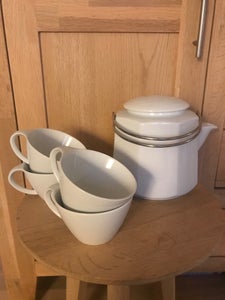 Porcelæn Retro thekande og 4 store