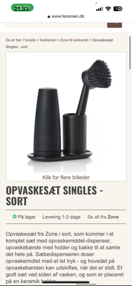 Opvaskesæt, Zone