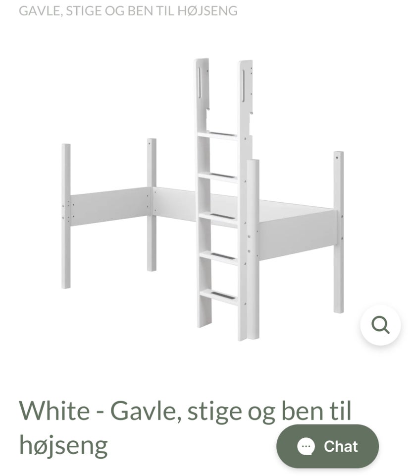 Højseng, Gavle, stige og ben til