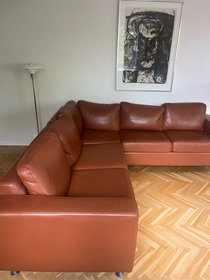 Sofa læder 5 pers