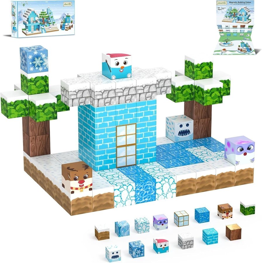 JauniQ Frozen Set med magnetiska block 100 st.