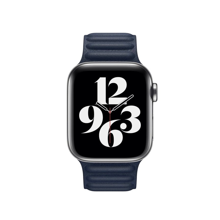 Läderlänk 38/40/41/42mm Apple Watch Armband - MÖRKBLÅ