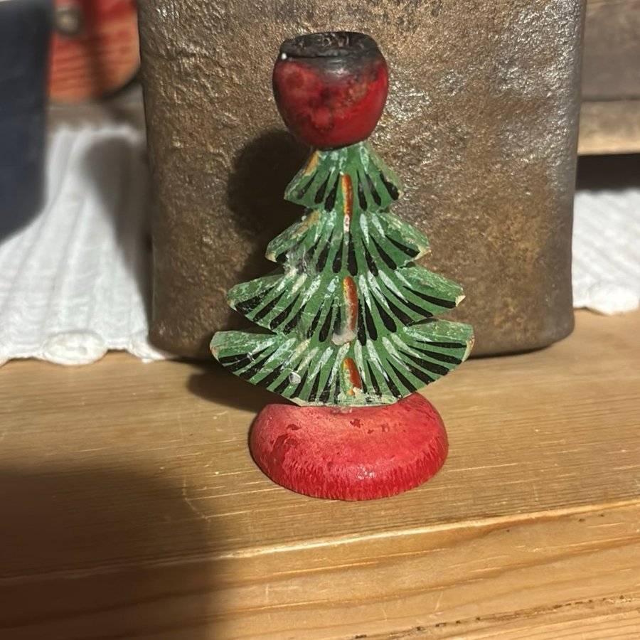 Jul advent trä julgran ljusstake allmoge