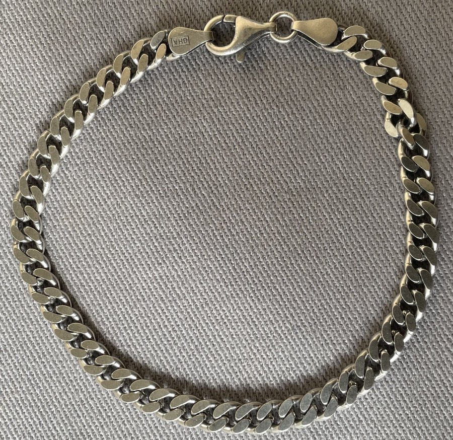 Manglad pansarlänk armband silver Stämplad 925