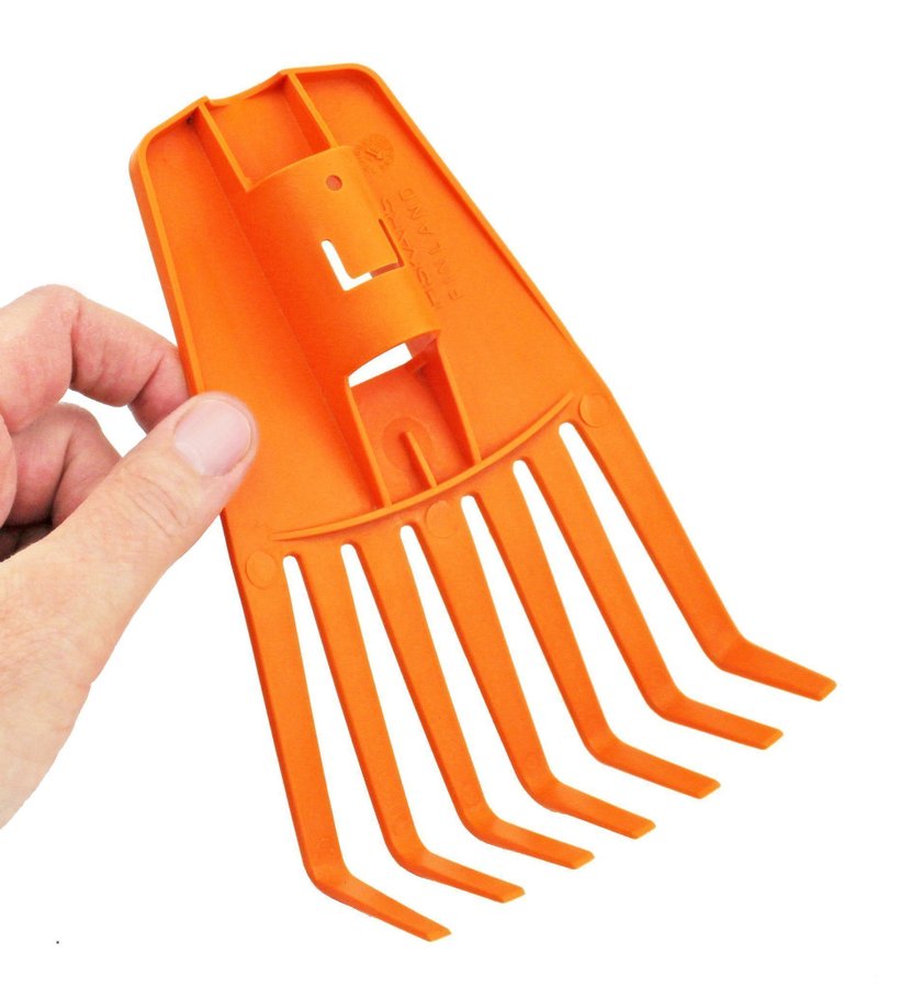 NYA! Fiskars Solid Räfshuvud 7 fingrar Orange Plast Fiskars Original Smal Räfsa