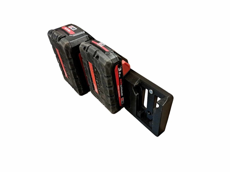 Milwaukee M18 väggfäste 3stycken batteri platser. Unik design och passform