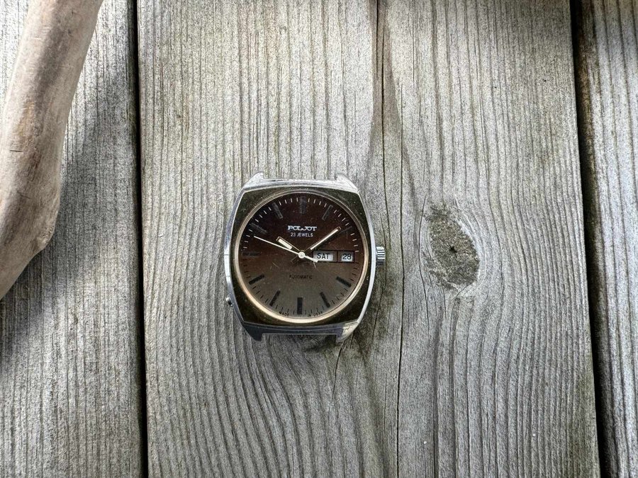 DEFEKT Vintage Poljot Mekaniskt Automatiskt USSR Armbandsur 1970-tal