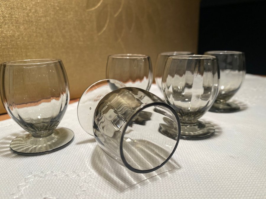 Vintage Rökfärgade Snapsglas