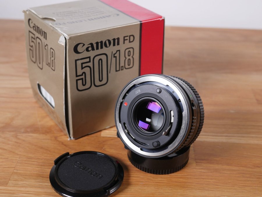 Canon FD 50mm f/1.8 objektiv nyskick