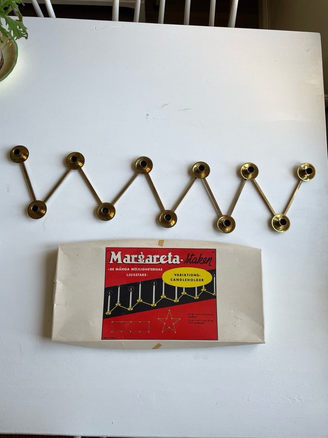 Margaretastaken i orginalförpackning - ljusstake - jul - retro - vintage