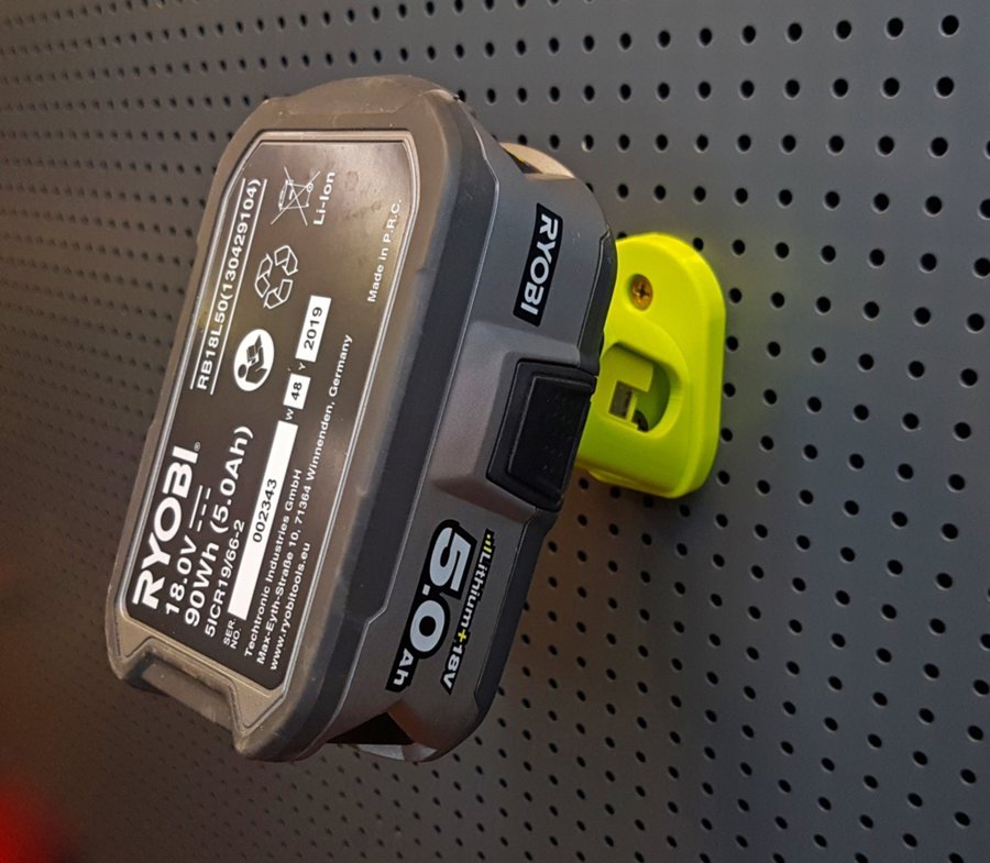 Upphängning hållare för Ryobi One+ 18V batteri 2st