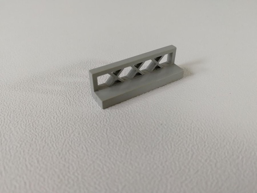 Lego - staket - fence - 1x4x1 - part 3633 - ljusgrå (old light gray)