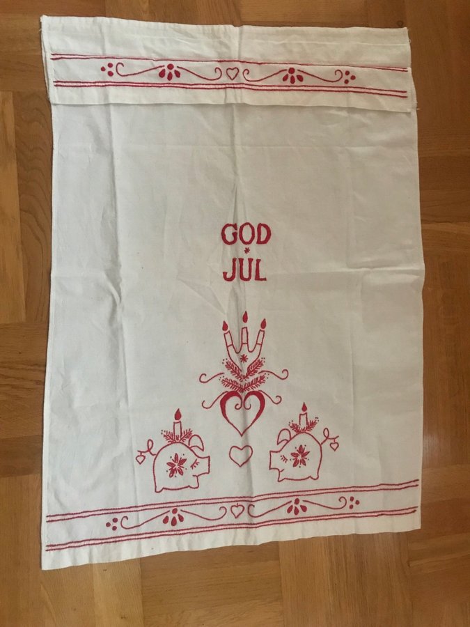 God Jul Paradhandduk Gardin Jultextil Dekoration Handbroderad