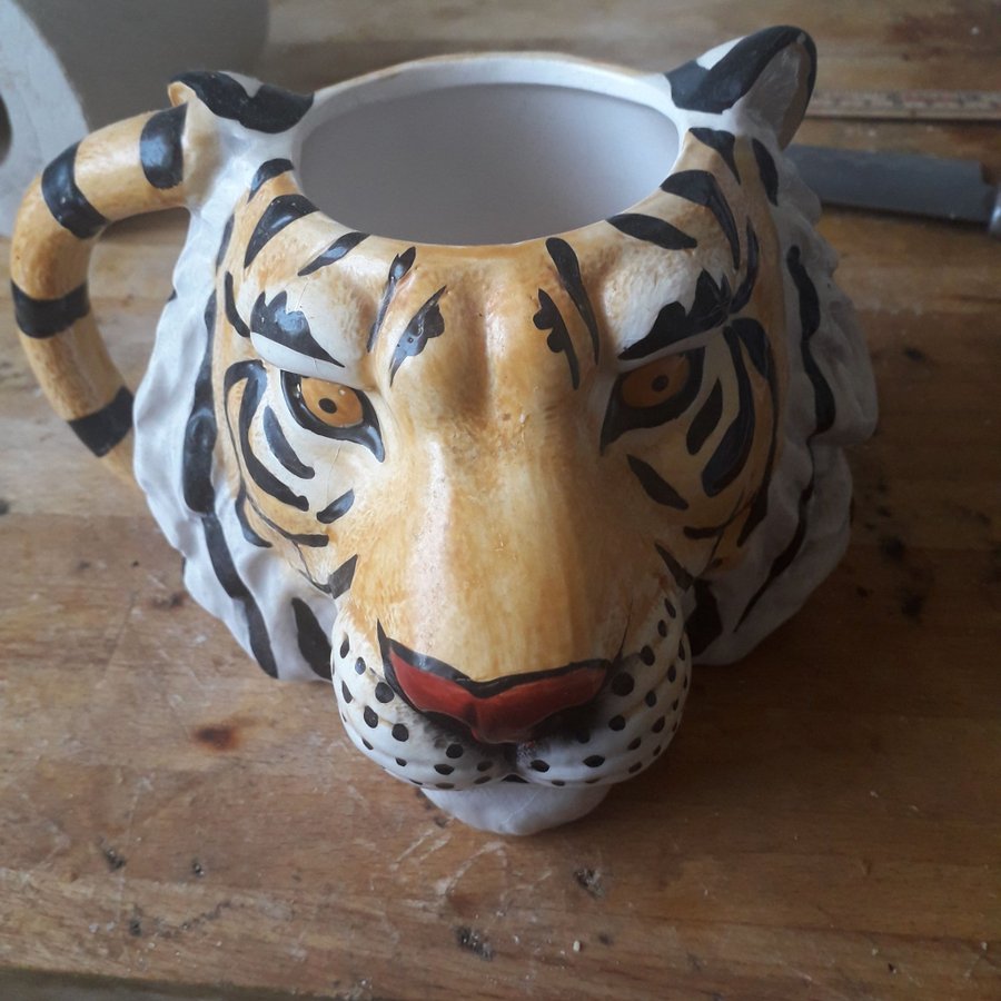 Tigerhuvud Keramik Mugg