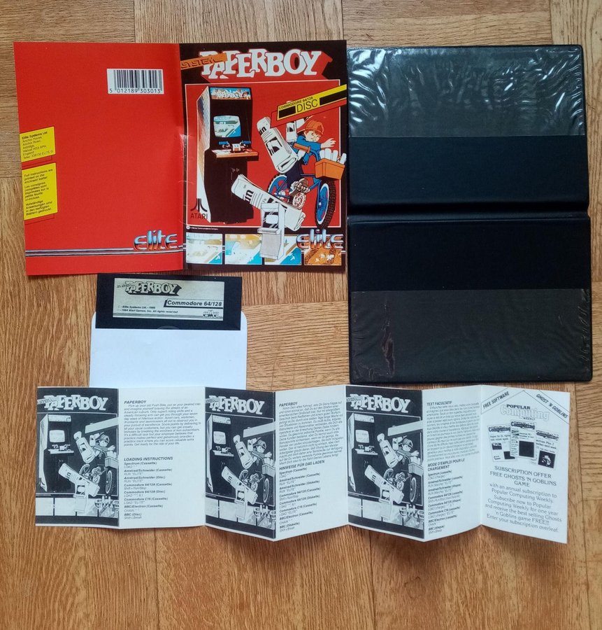 Paperboy (Elite Systems) Disk ->TESTAD<- Commodore 64 / C64 Spel