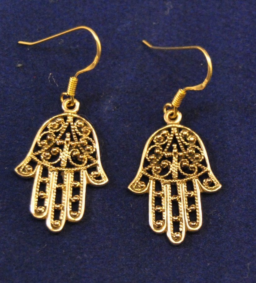 Hamsa Hand Talisman Filigram Örhängen i brons