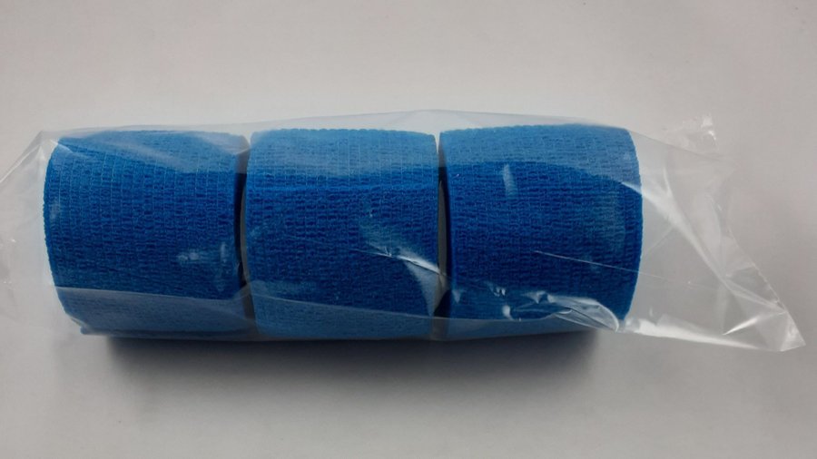 Nya Gasbindor Elastisk Binda Sport Bandage Självhäftande 5 cm x 4,5 m Blå 6-pack