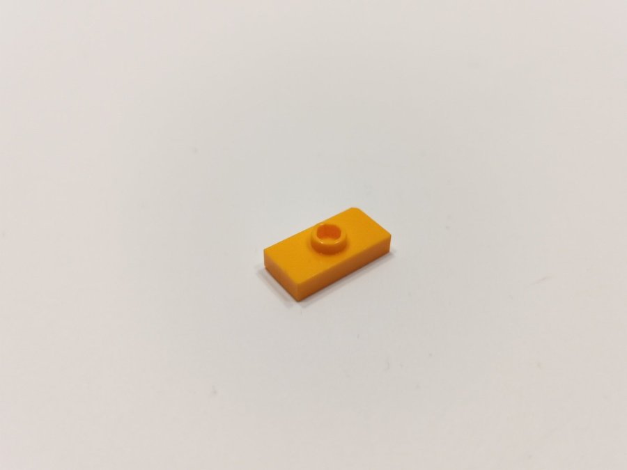 Lego - 1x2 - platt - plate - modifierad - part 3794a - orange