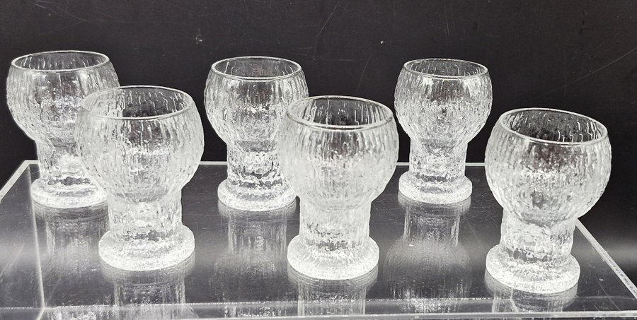 Kekkerit - 6 snapsglas - Likörglas - iittala - Timo Sarpaneva - Fint skick