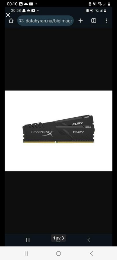 8 GB (2x4GB) DDR4-2666 Kingston HyperX Fury CL16 - Svart