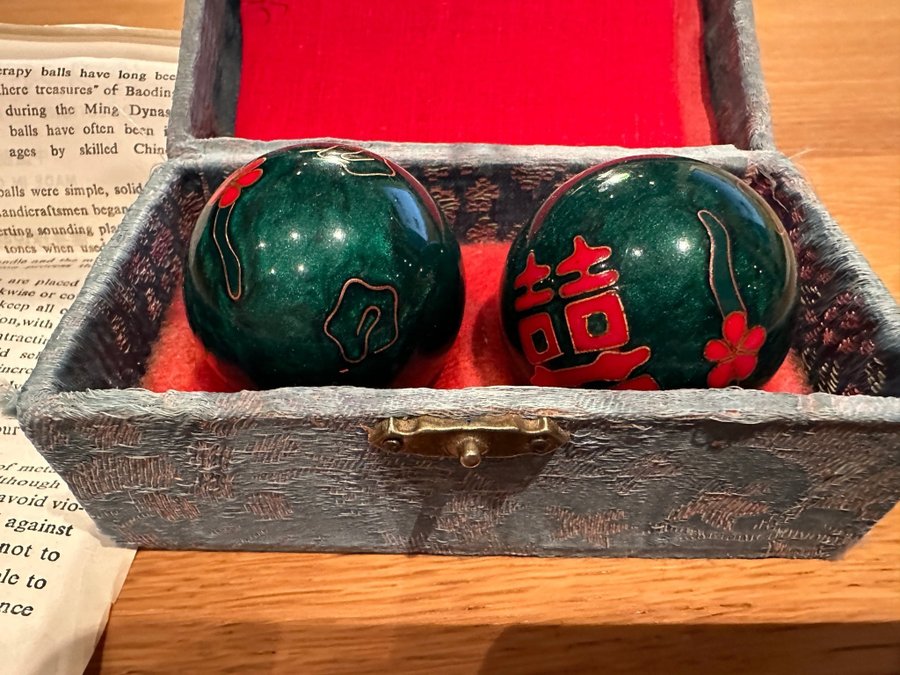 Vintage Chinese anti-stress balls, celestial relaxation chimes