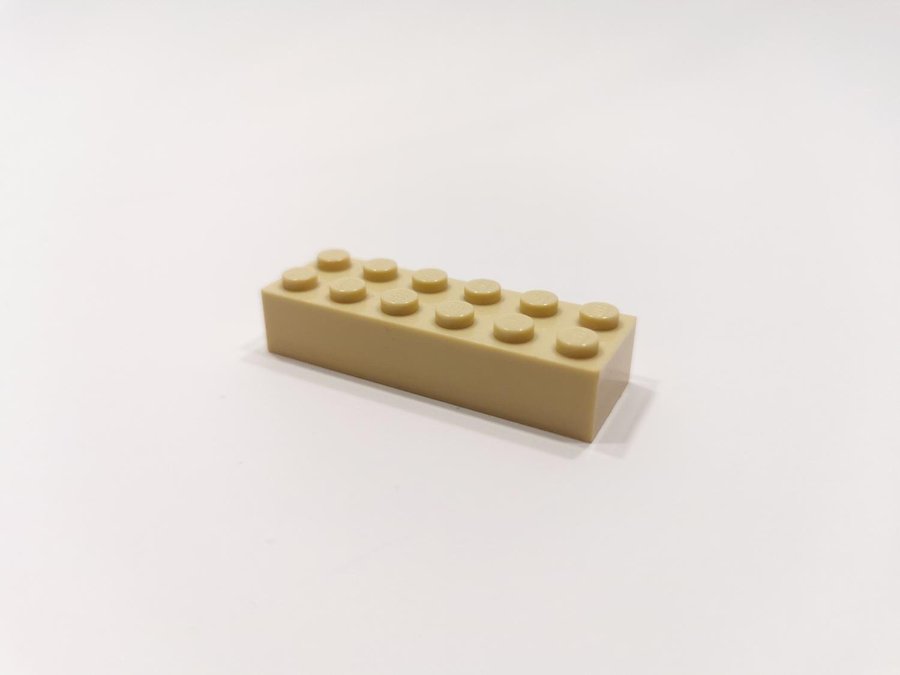 Lego - brick - bas - hög - 2x6 - part 2456 - ljusbiege - (tan)