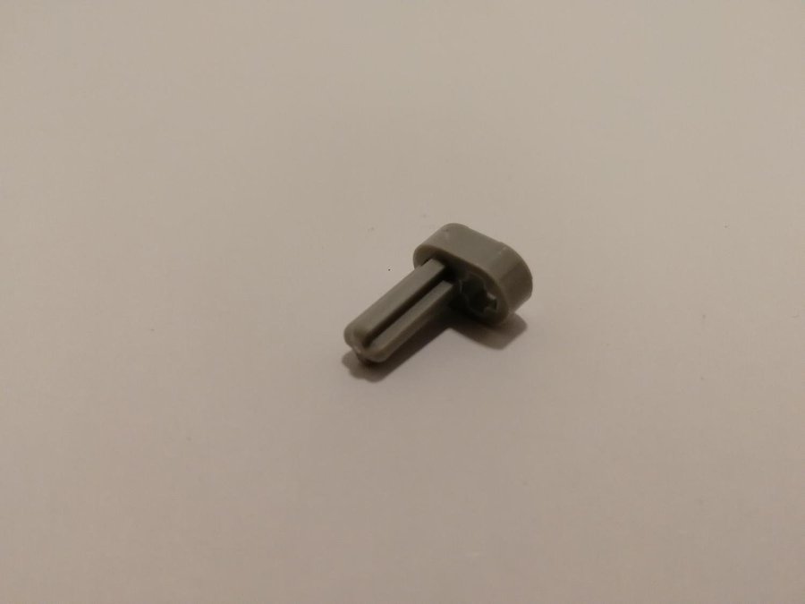 Lego - technic - axel med fäste - part 2853 - ljusgrå (old light gray)