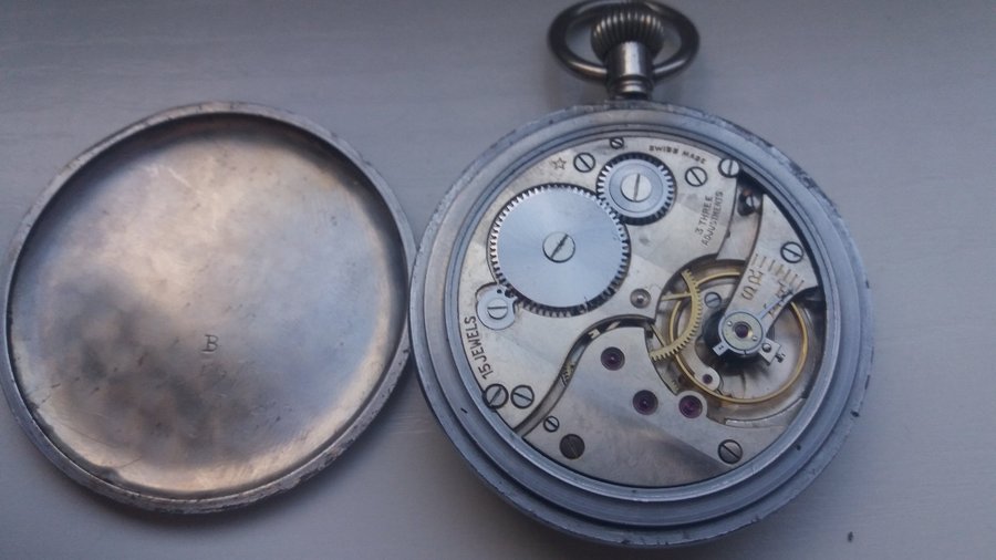 Military pocket watch GSTP. Switzerland for Great Britain. ~1940s.