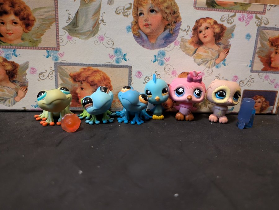 Littlest Pet Shop - 6 stycken figurer med tillbehör