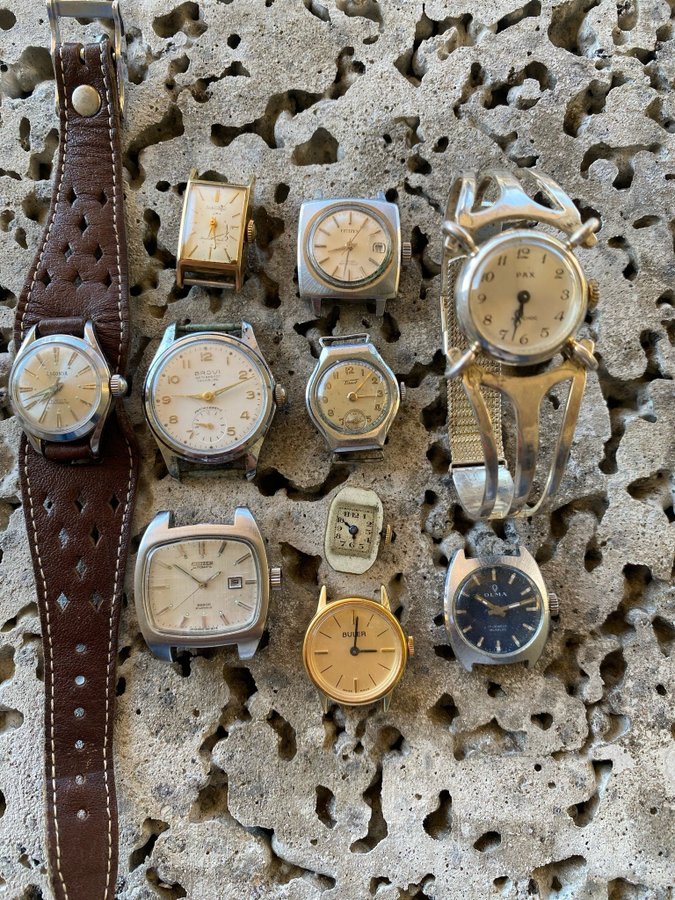 Vintage klockor Seiko-Angel, Tissot, Citizen, Lagonda mm