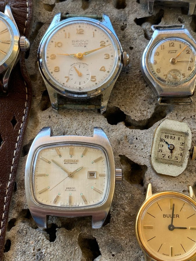 Vintage klockor Seiko-Angel, Tissot, Citizen, Lagonda mm