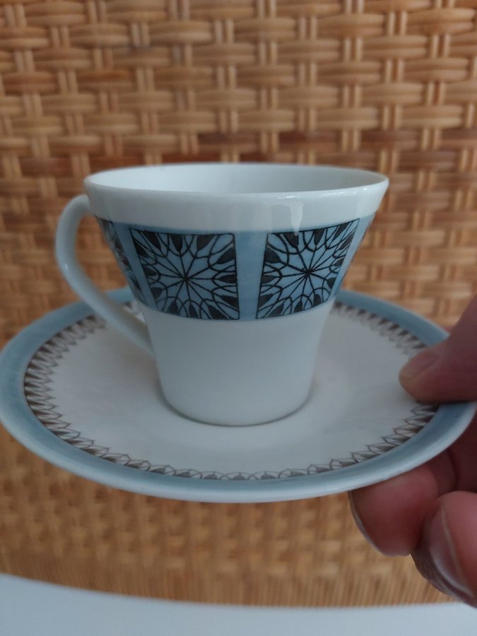 6st VADSTENA kaffekoppar Upsala Ekeby Gefle Berit Törnell Retro 50-tal