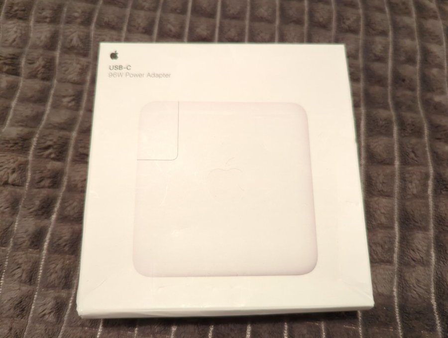 Original Apple 96 W usb-c-strömadapter, ny i förpackning, modell nr: MW2L3ZM/A