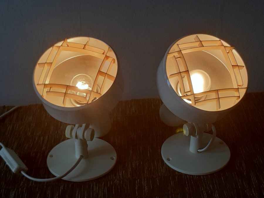 RETRO 70-TAL 2ST IKEA VÄGGLAMPA METALL PLAST LÄSLAMPA SÄNGLAMPA LAMPA NOSTALGI