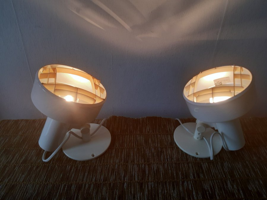 RETRO 70-TAL 2ST IKEA VÄGGLAMPA METALL PLAST LÄSLAMPA SÄNGLAMPA LAMPA NOSTALGI