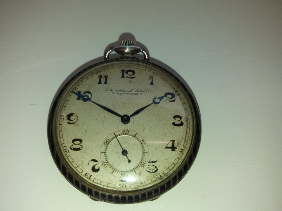 '' I W C '' silver pocket watch