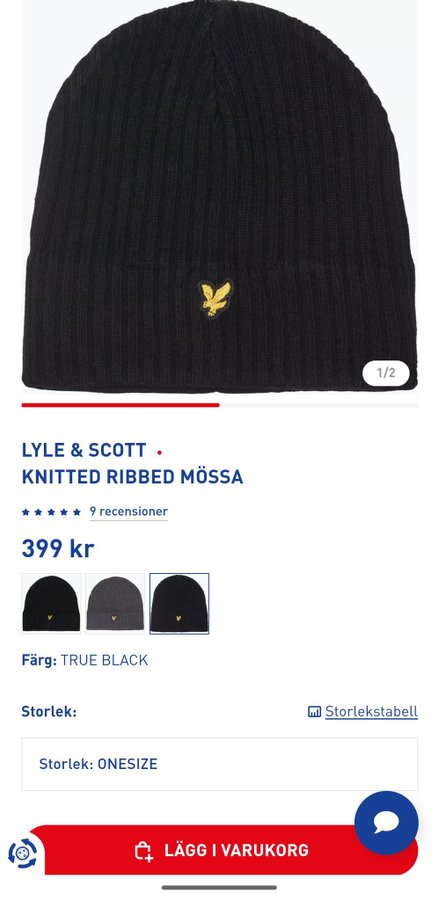 Lyle  Scott svart mössa, storlek ONE SIZE