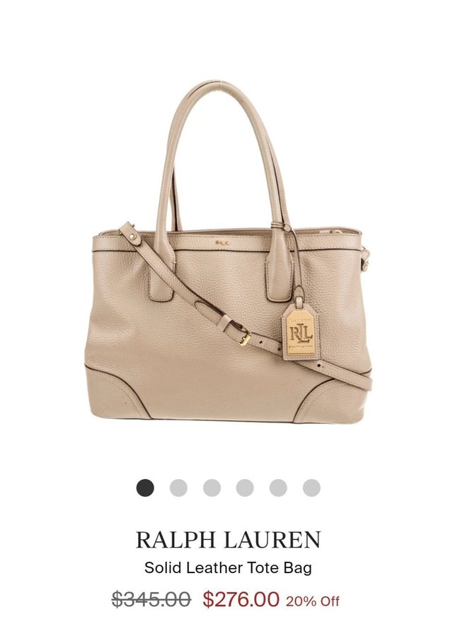 RALPH LAUREN Solid Leather Tote Bag Cuir Leather