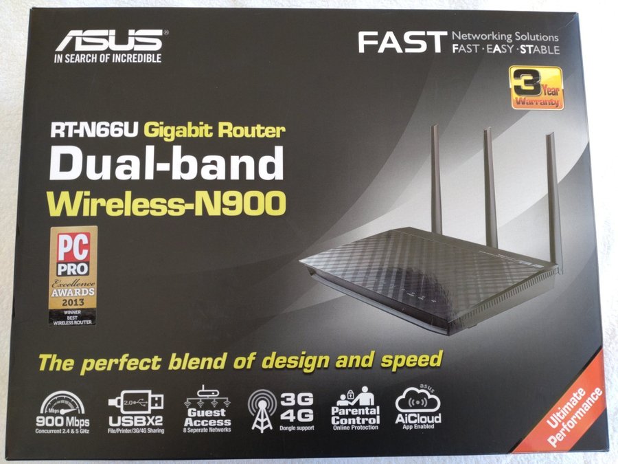 ASUS RT-N66U Gigabit Router Dual-band Wireless-N900