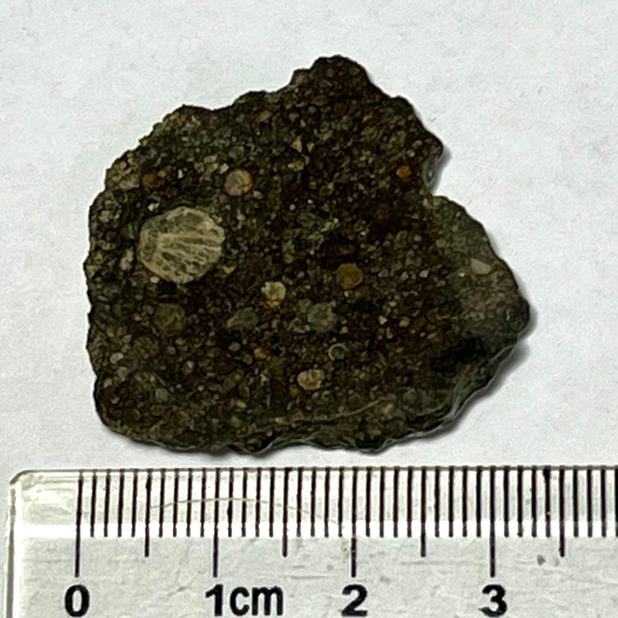 Vacker stenmeteorit - Northwest Africa 15729 - Kondrit LL3 - Ändskärning - 6.5g