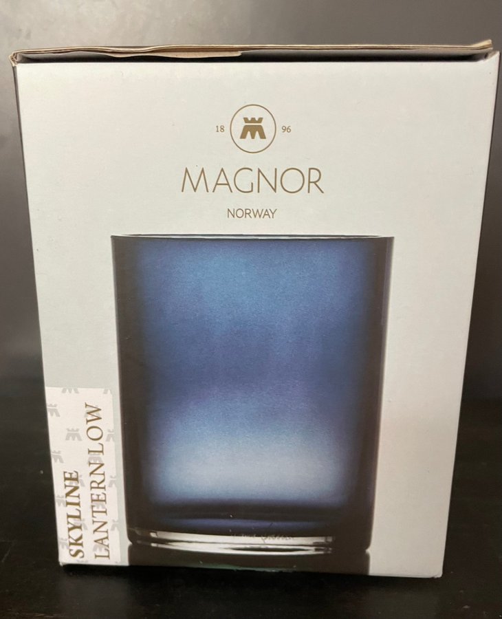 Magnor Skyline Lantern Vase Low Blue