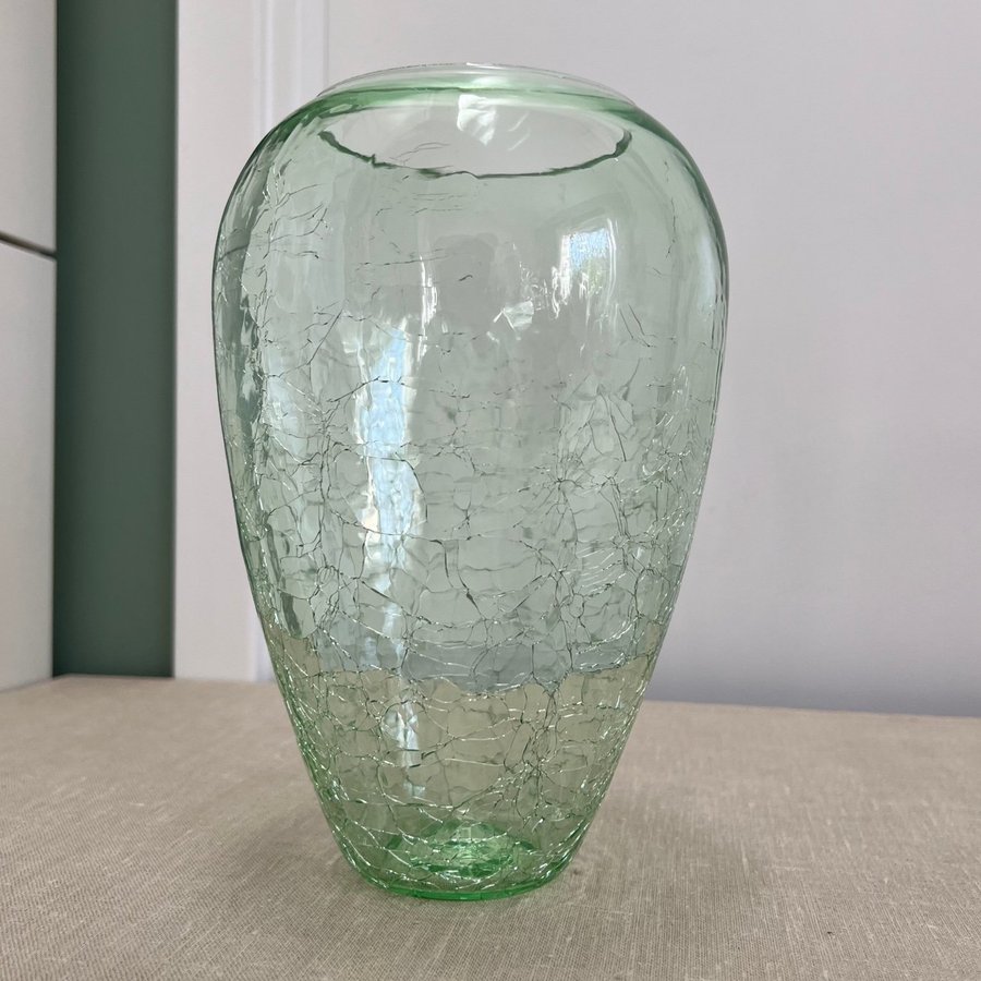 STOR Vas Ture Berglund Stockholm Glasbruk Skansenglas Glasvas Funkis Art Deco