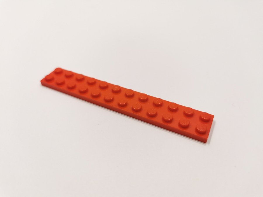 Lego - plate - platt - bas - 2x12 - part 2445 - röd