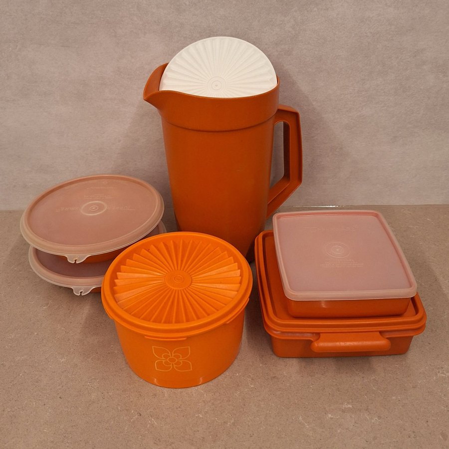 Tupperware Set Kanna och Burkar för Bakelser i Orange